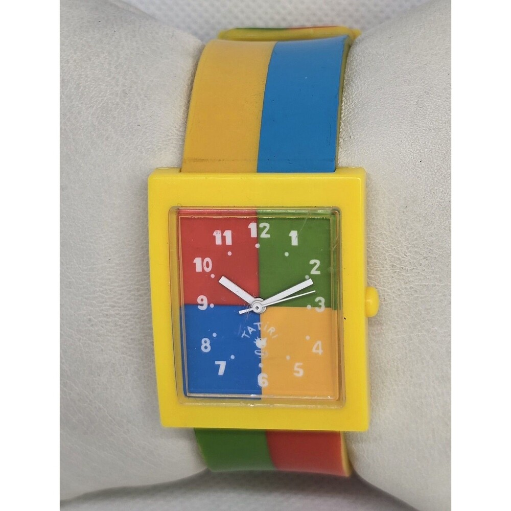 Women's Tatiri Striped Four Quadrants Dial Yellow Green Red Blue Band Watch 05 - Picture 2 of 9